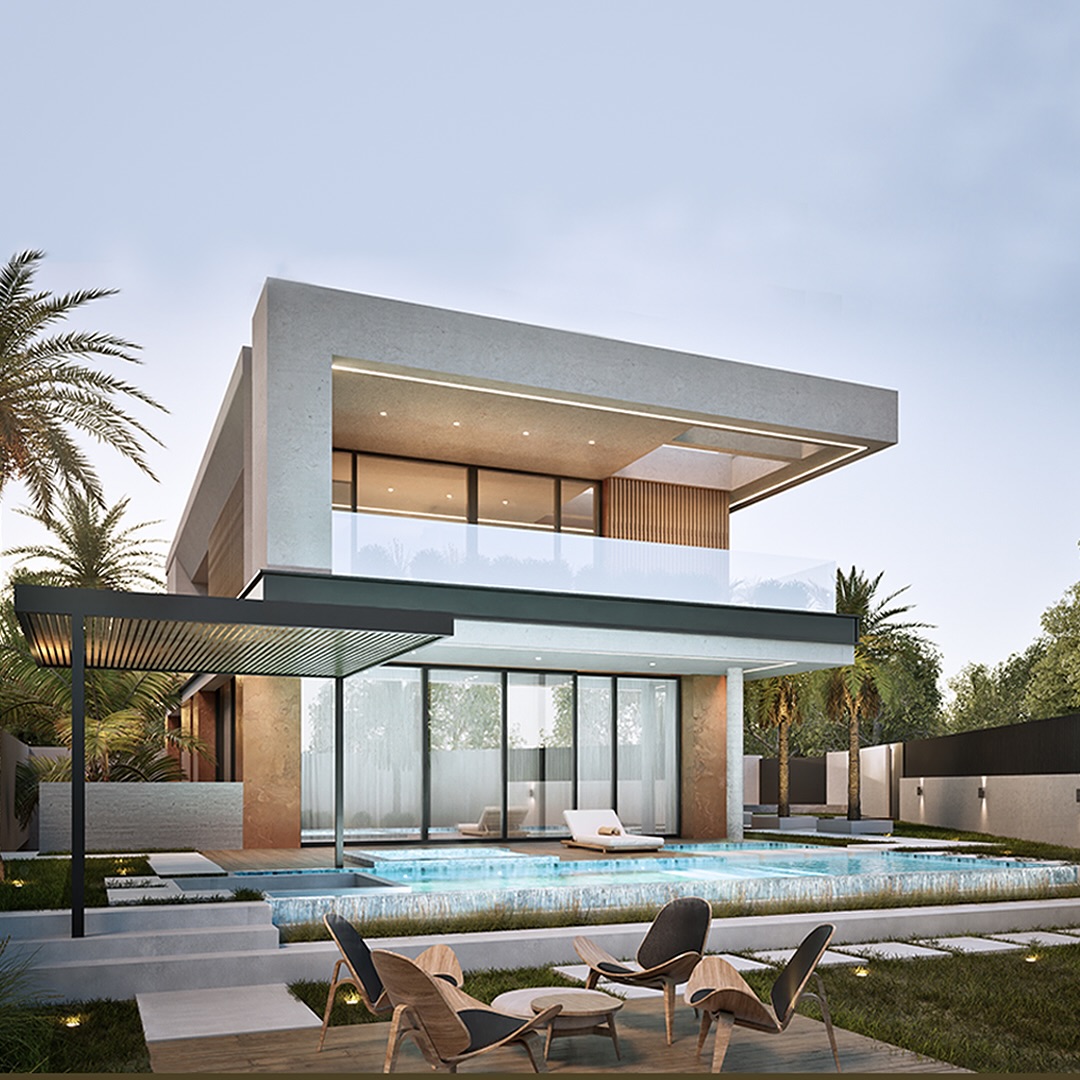 Villa Marrakech piscine terrasse bois pergola jardin arrière